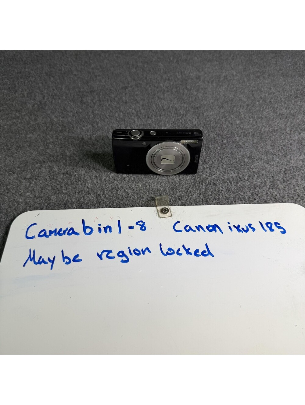 Canon IXUS 185 Digital Camera 20MP Black 8X Zoom Compact Point Shoot Untested - Picture 7 of 7